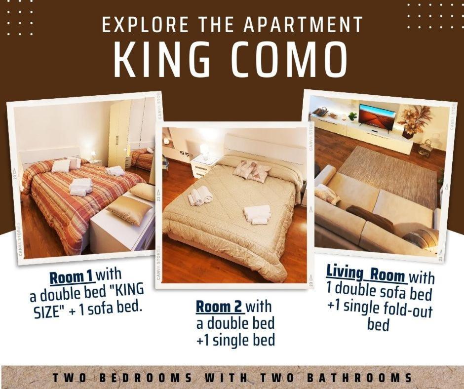 King Como Lake Center 9 Posti Letto- Grande Terrazza - 2 Bagni Privati Экстерьер фото